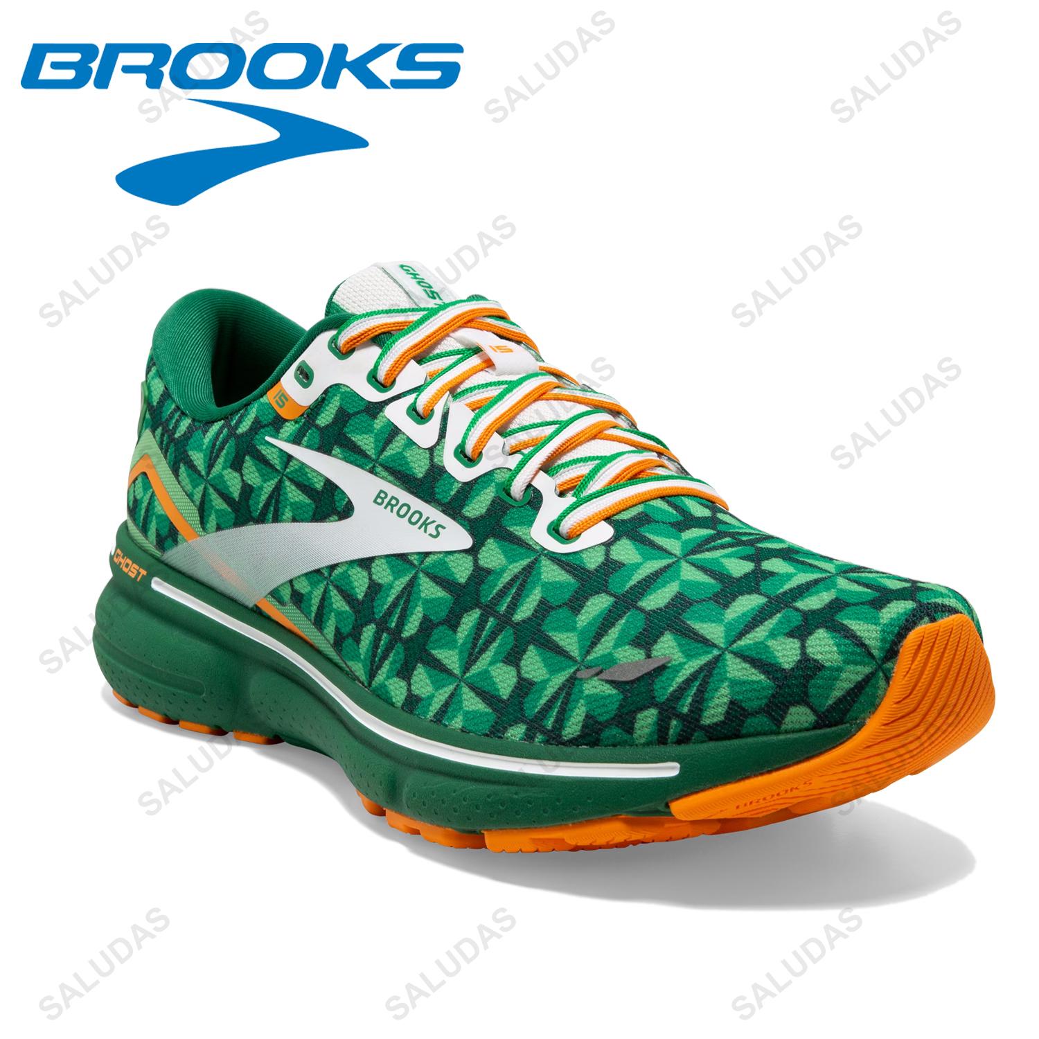 Brooks Ghost 15 Giày chạy bộ dành cho nam giới Sơn sneakers gây sốc Color: Green Shoe Size: 43