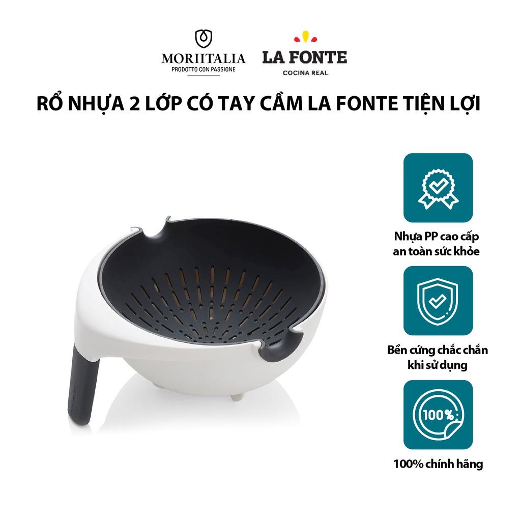 Rổ nhựa La Fonte 2 lớp có tay cầm bền chắc tiện lợi Moriitalia 006798