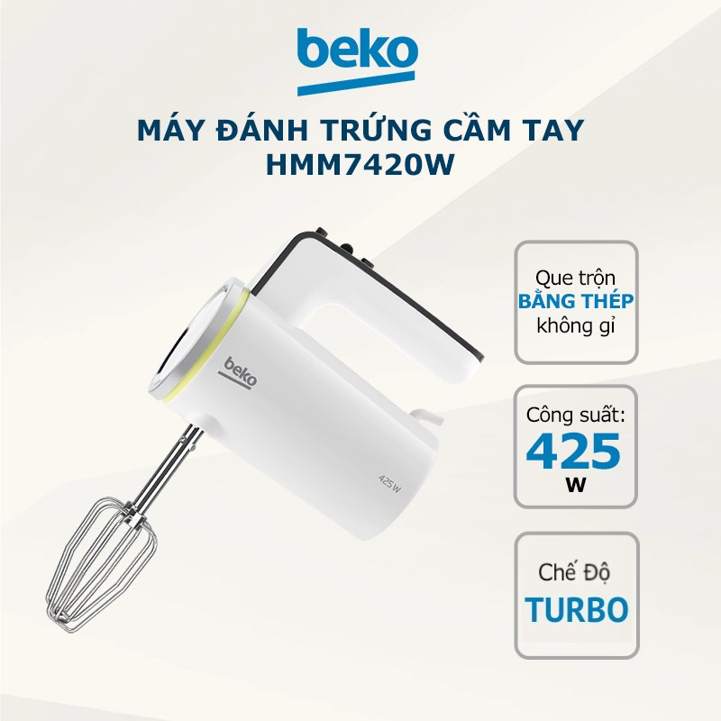 Máy đánh trứng cầm tay BEKO HMM7420W - Hàng chính hãng