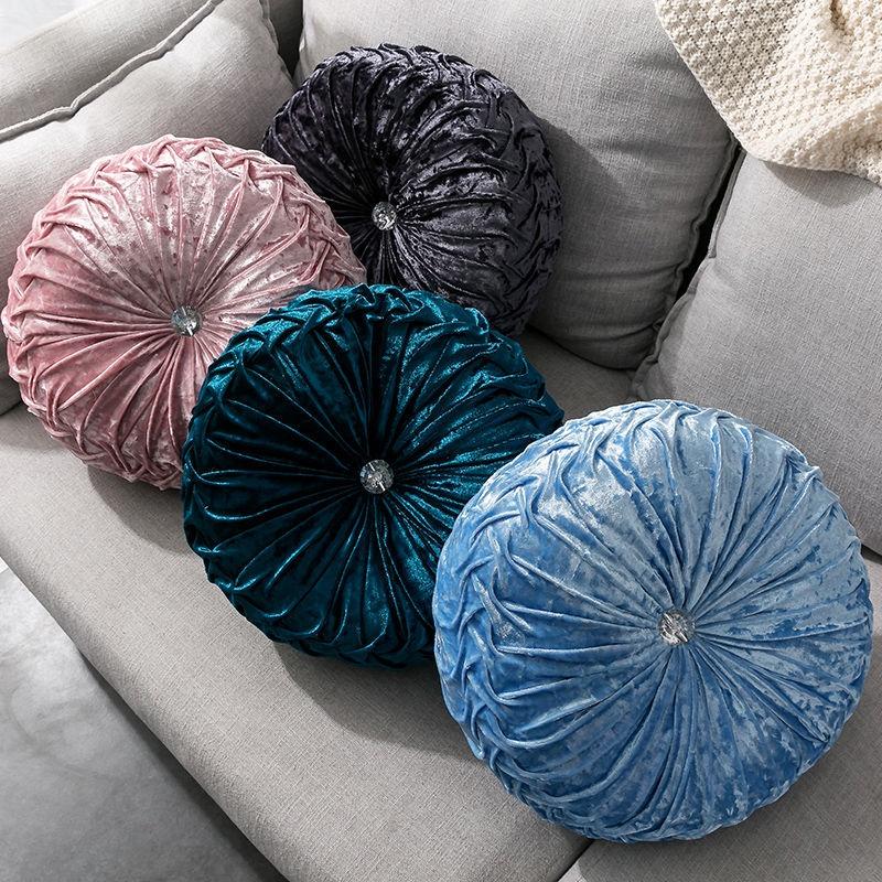 Vỏ Gối Đệm Sofa/Ghế Sofa Hình Tròn/Quả Bí Ngô Bằng Vải Nhung Trang Trí Nhà Cửa/Sofa 35x35cm