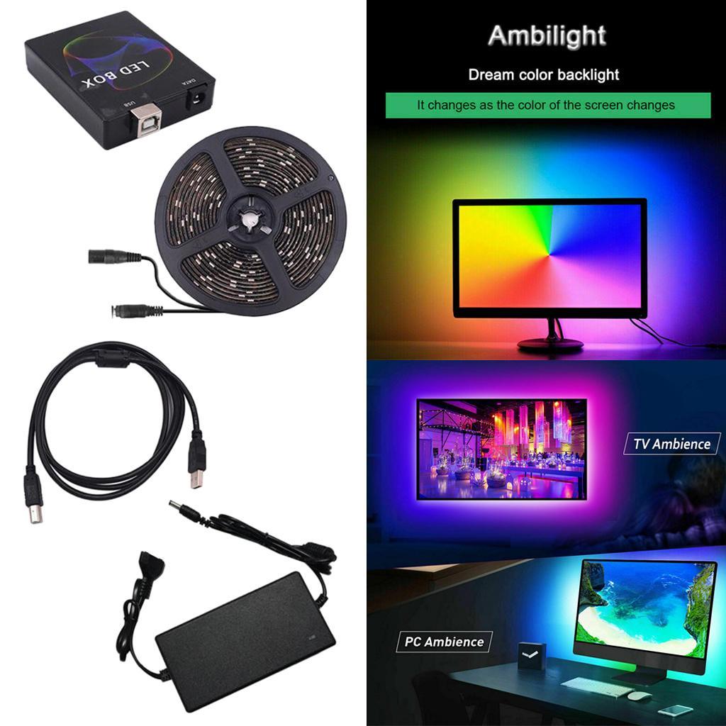 5050 LED Strip Lights with Remote Controller for TV Kitchen Desk Decor 1m