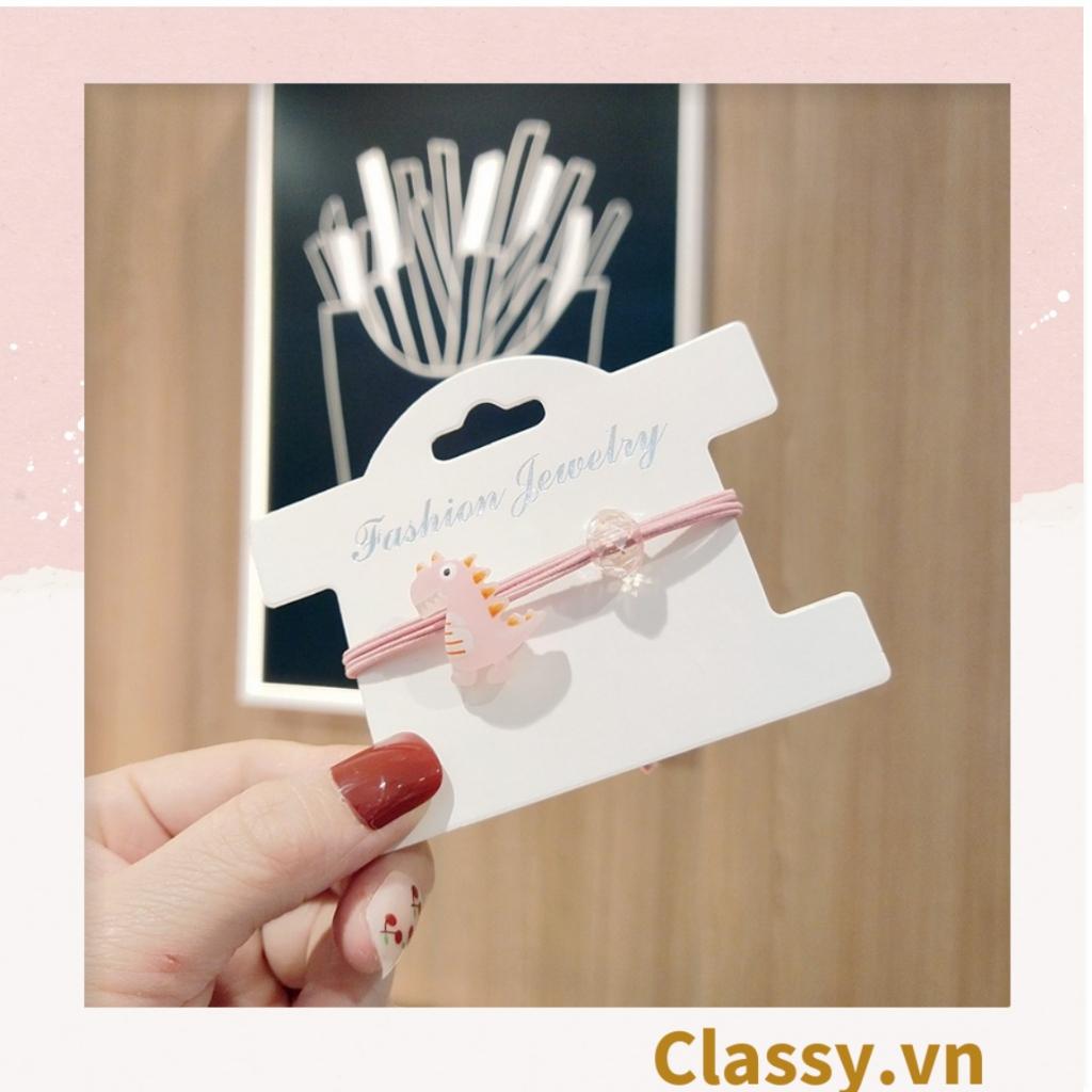 01 dây cột tóc đính hình chú khủng long trong suốt dễ thương Classy , bền chắc giá rẻ, nữ tính PK916