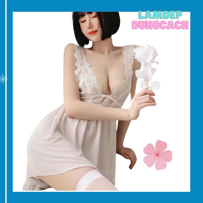 Đồ ngủ sexy gợi cảm kèm quần lọt khe xuyên thấu quyến rũ- Lamdepdungcach-VM1147