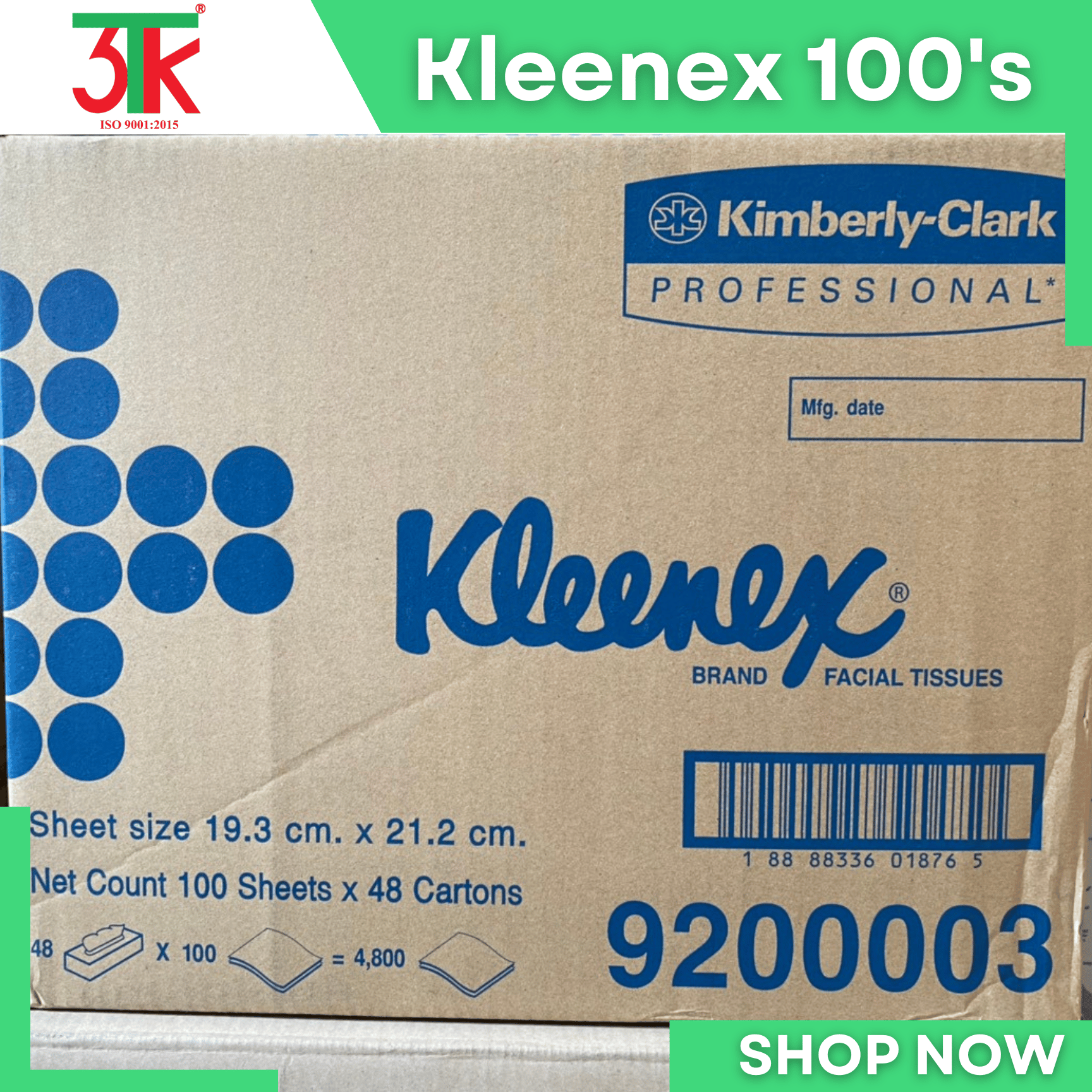 Giấy lụa KLEENEX loại 100 tờ Mã 92000