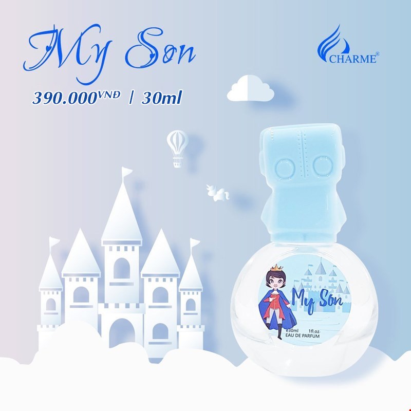 Nước hoa cho bé, Charme My Son, chính hãng, tầng hương năng động, sảng khoải, dành cho trẻ em, 30ml