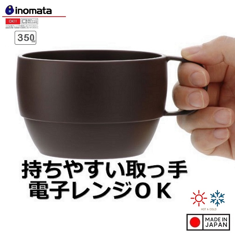 Cốc ăn súp nhựa cao cấp 350ml Inomata Xuất xứ Nhật Bản (dùng trong lò vi sóng và máy rửa chén)