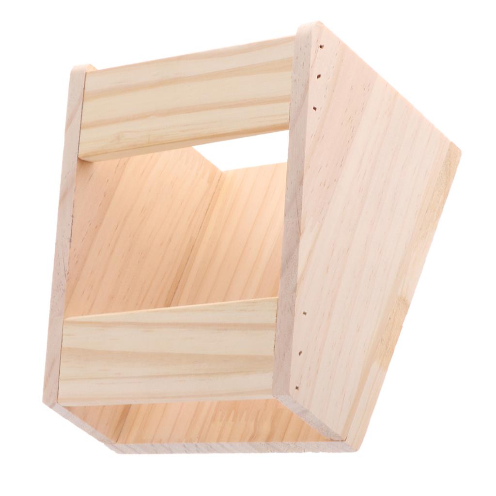 Natural Wooden Hay Feeder Rabbit Feeder Pet Cage Fixed Hay Rack Manger
