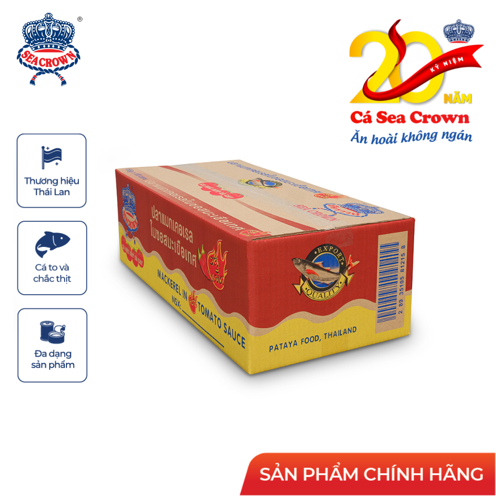 Cá hộp Sea Crown cá Nục sốt cà cay-Thùng 100 lon