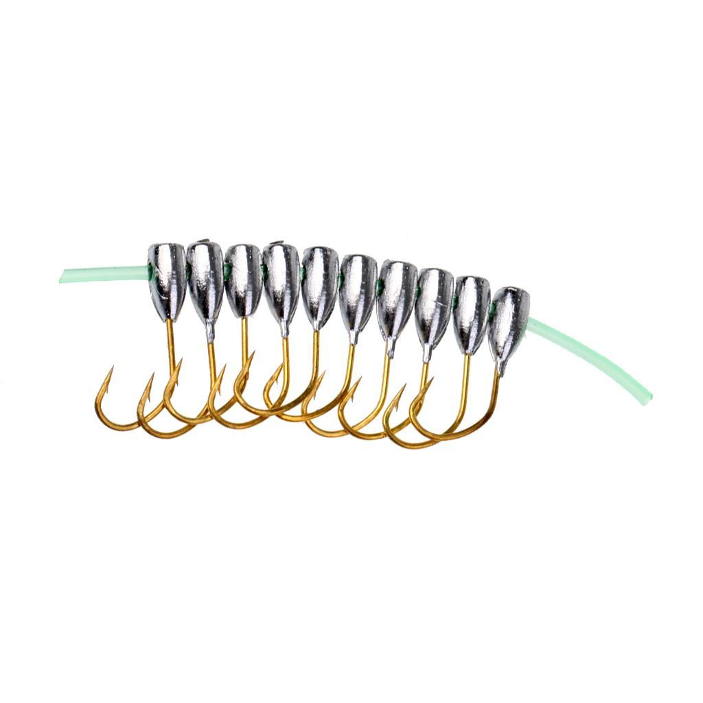 7 or 10 Pieces Lead Head Hook Jigs Bait Fishing Hooks for Soft Lure Fishing Hook 2 Size