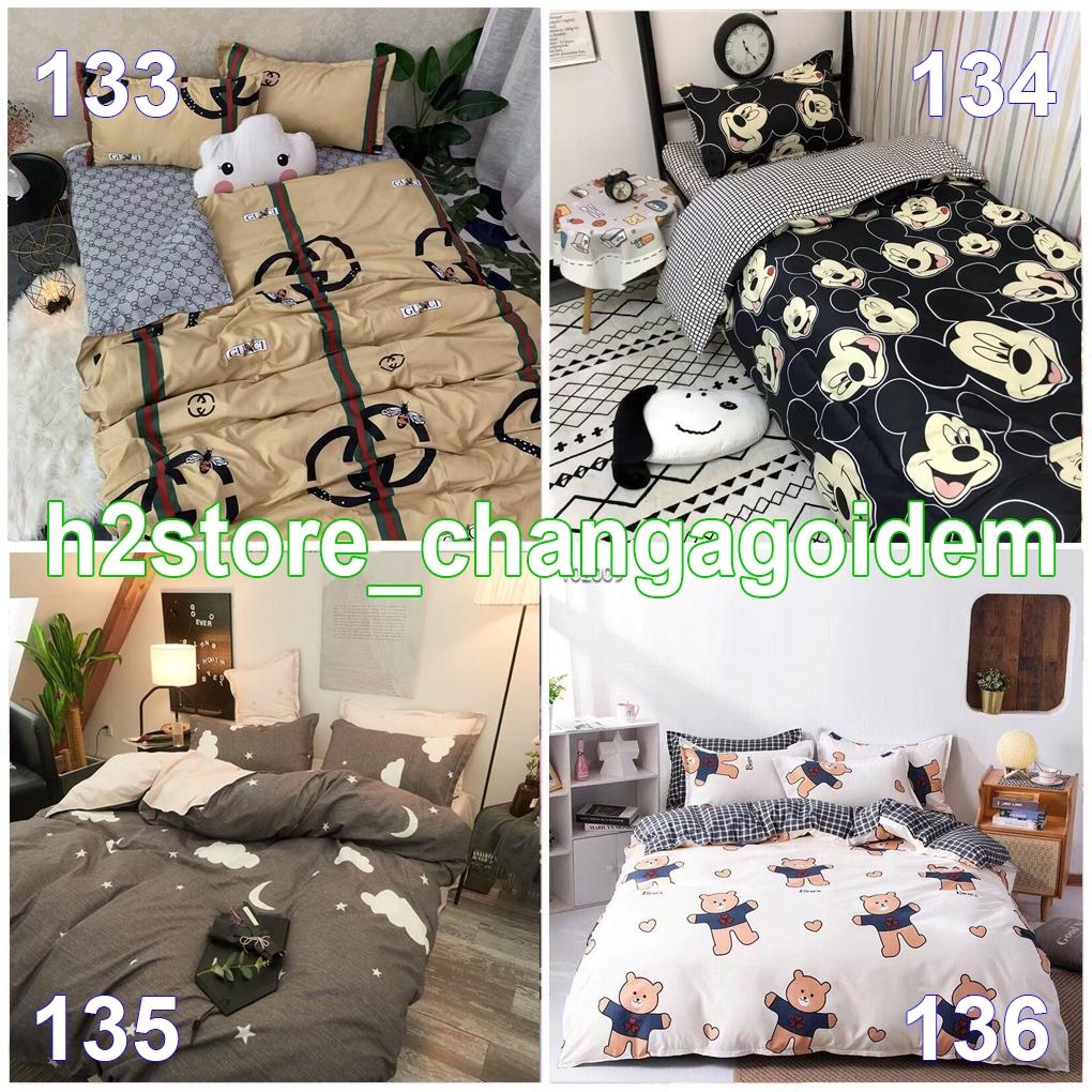 CHĂN PHAO Bộ Cotton Poly Nhập Khẩu Ga Hàn Quốc Phối Màu