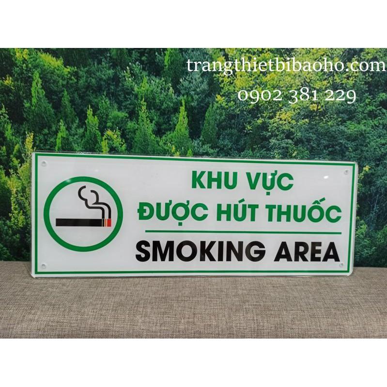 Bảng mica khu vực được hút thuốc 15 x 30cm - hình thật