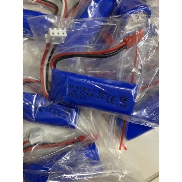 Pin sạc lipo 2s 7.4v 520mah 801844 xả 20c xe điều khiển từ xa