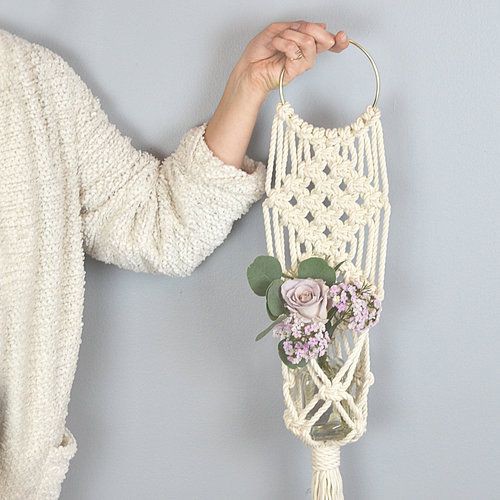 Dây tết macrame treo tường trang trí chậu cây cảnh DCM001