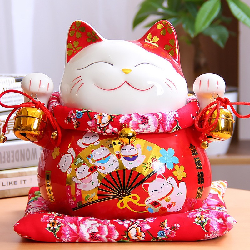 Mèo Thần Tài May Mắn Mèo Đút Tiết Kiệm 25cm