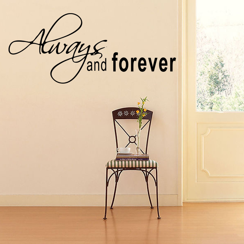 Decal dán tường chữ ý nghĩa ALWAYS AND FOREVER trang trí công ty, phòng ngủ lãng mạn