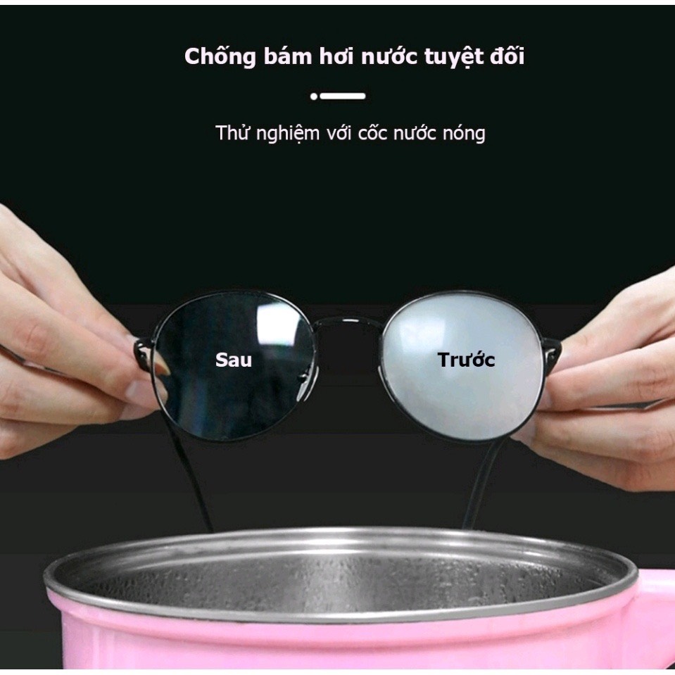 Khăn lau kính Nano chống bám hơi nước, chống mờ sương, sạch bụi bẩn và dấu vân tay, Công nghệ Nhật Bản - Hộp 100 Miếng