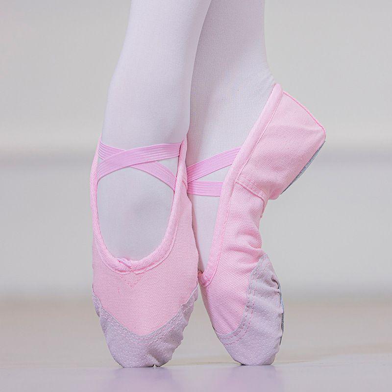 Giày múa ballet vải canvas, mũi bọc da cho TRẺ EM (Size 25-34