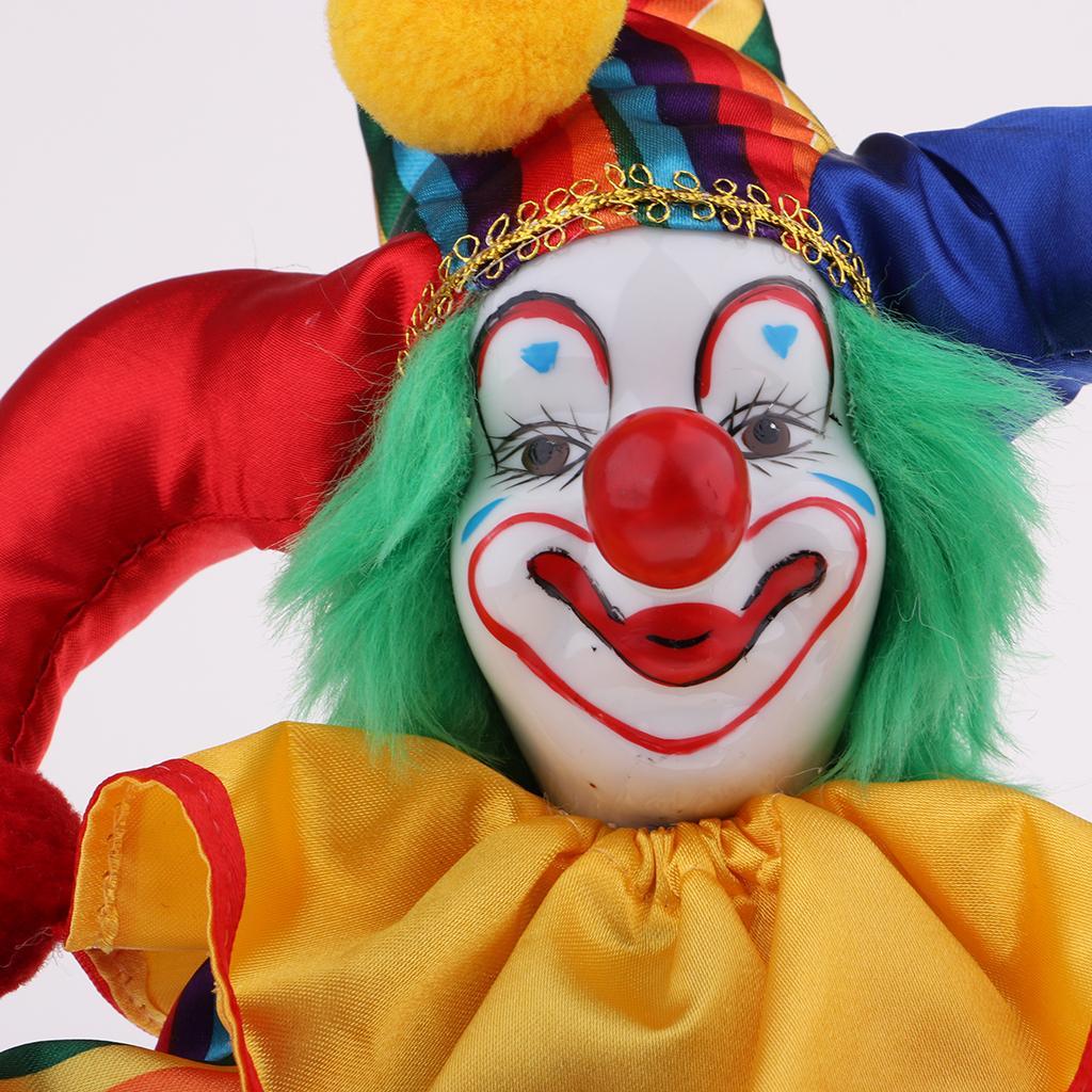 38cm Vintage Hand Painted Porcelain Clown Doll Ceramic Dolls Decoration #1