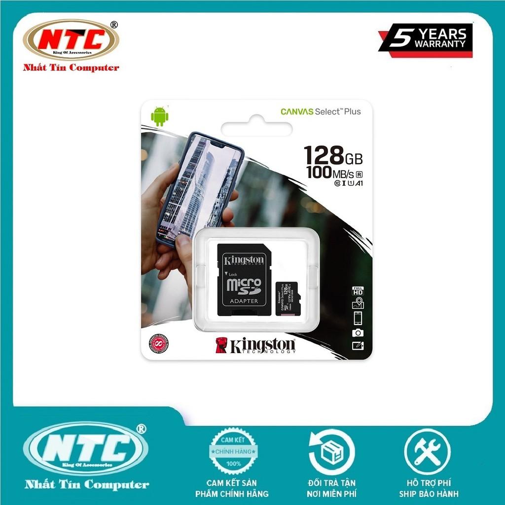 Thẻ nhớ microSDXC Kingston Canvas Select Plus 128GB 100MB/s U1 V10 A1 (Đen) - Kèm Adapter