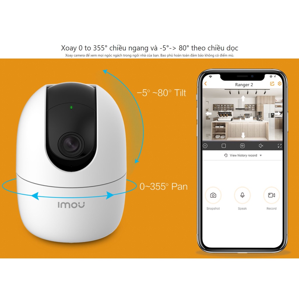 CAMERA IP WIFI IMOU IPC-A42P-D-- ( A42P -D-V3) (H265) - 4.0MP , HỒNG NGOẠI 10M