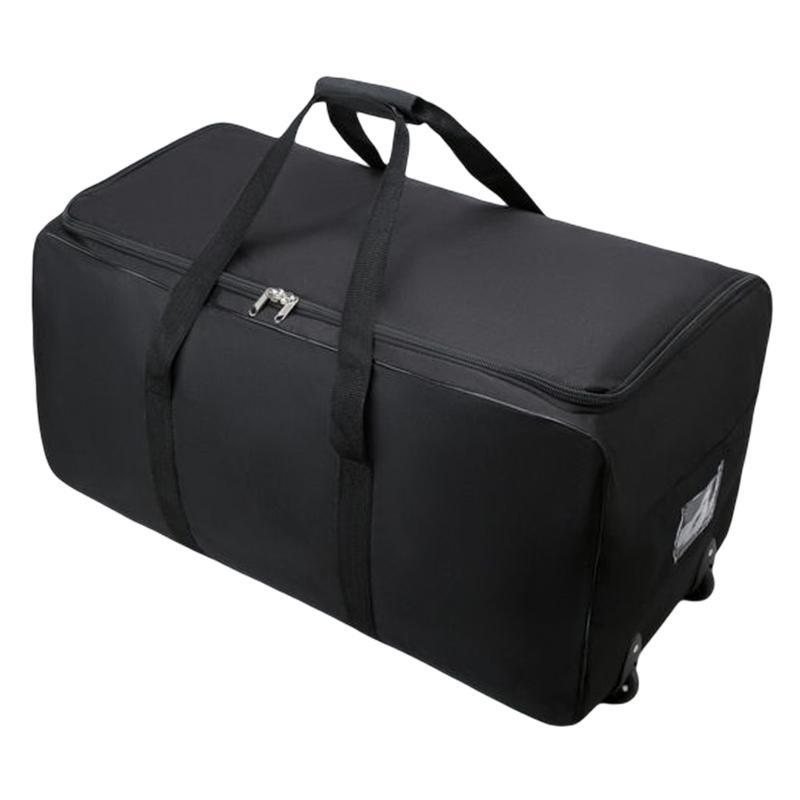 Large Capacity Travel Duffel Bag with Wheel Portable Oxford Cloth Handbag Foldable Rolling Duffle Bag for Camping Sports Travel Gym Outing