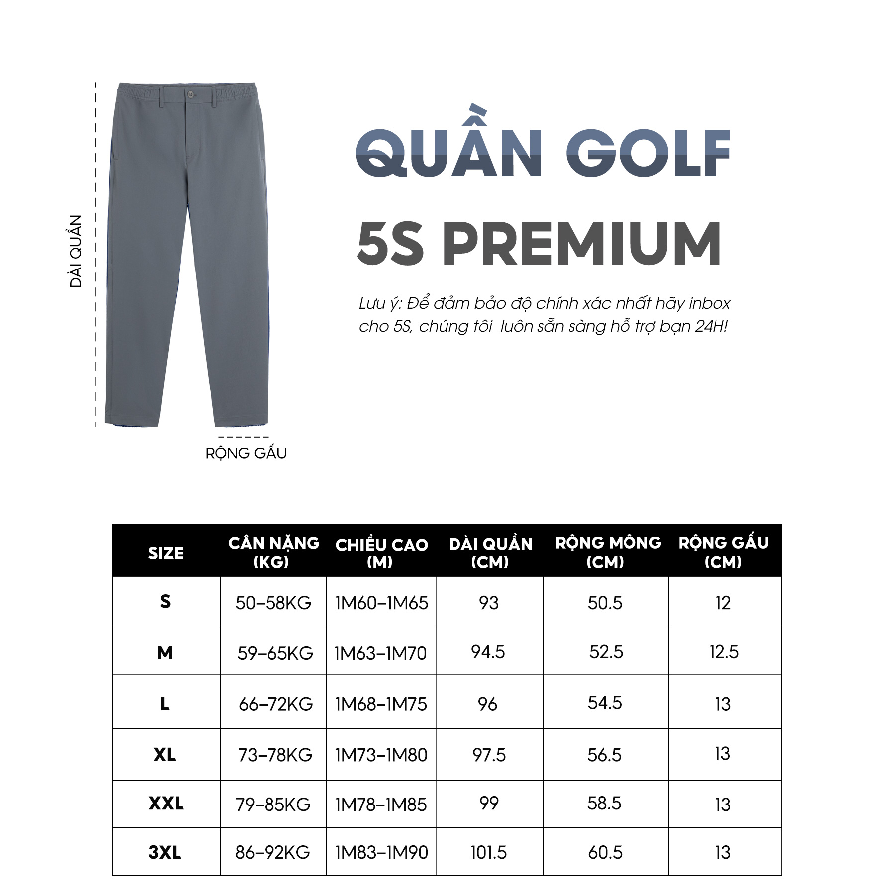 Quần Thể Thao Nam Dáng Golf 5S Premium, Công Nghệ AIRism, Cạp Chun Phối Cúc Co Giãn, Thiết Kế Basic, Năng Động (QDT22004)