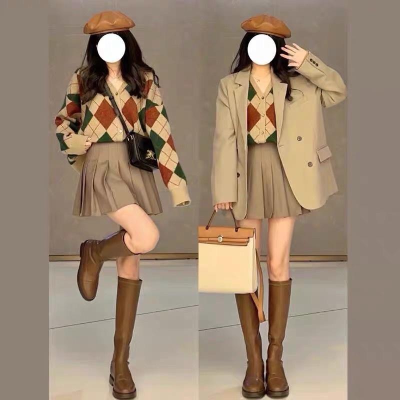 Áo Khoác Cardigan Len Nữ Hoạ Tiết Quả Trám Siêu Xinh