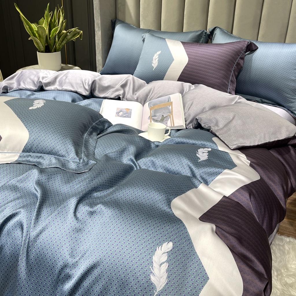 Bộ chăn ga gối lụa 100%Tencel 60s Họa tiết cao cấp, siêu mềm mát mịn - DESIGN 893
