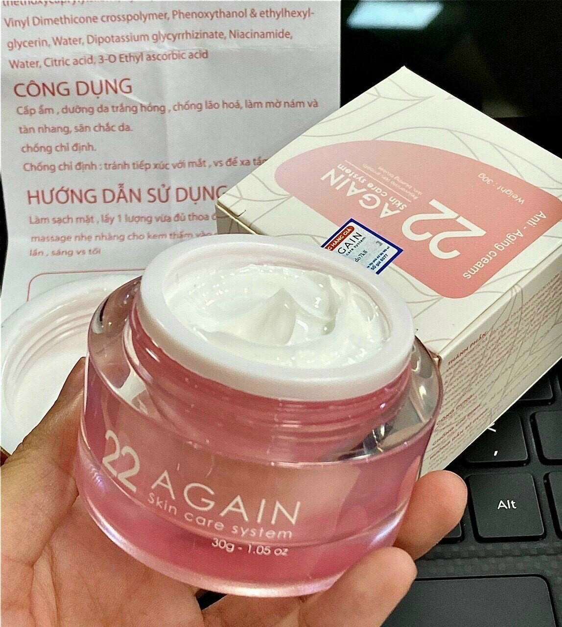 Combo 2 Hộp Kem 22 Again Ngăn Ngừa Lão Hóa (Mẫu Mới) Tặng 1 Hộp Serum 22 Again