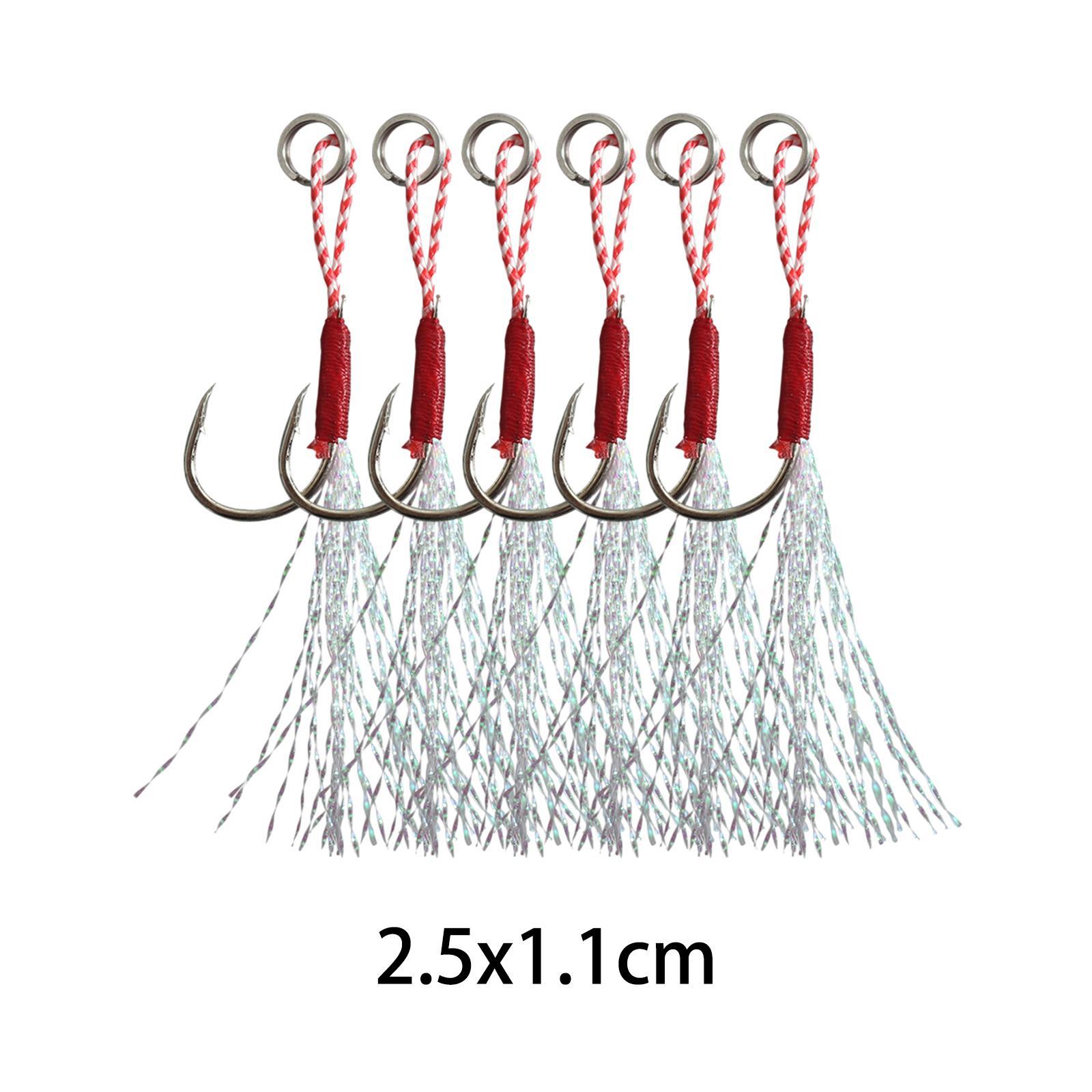 Fishing Assist Hooks Fast Slow Jig Fishing Hook Carbon Steel Assist Hook Saltwater for Jigging Vertical Jigging Lures Circle Hooks