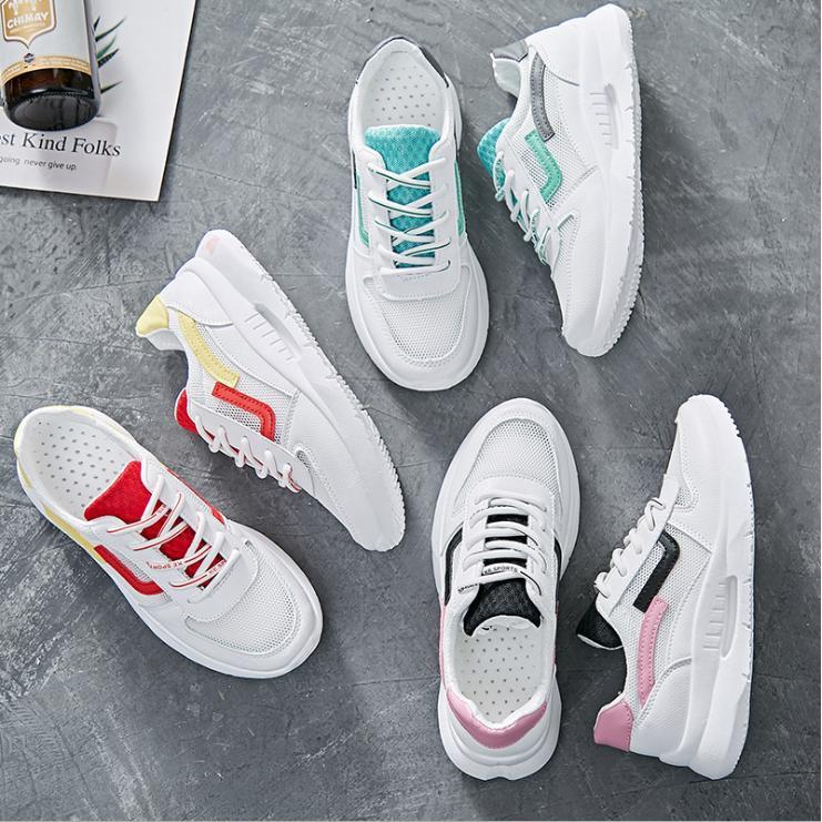 Giày sneaker nữ siêu nhẹ 02, chất liệu vải dù kết hợp da siêu bền đep, đế casu chống trơn trượt, hàng nhập Quảng Châu