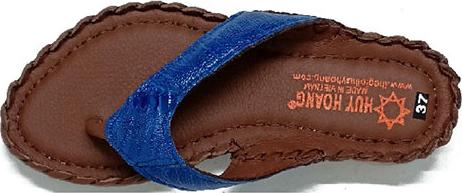 Dép nữ Huy Hoàng da đà điểu màu xanh dương HT7410