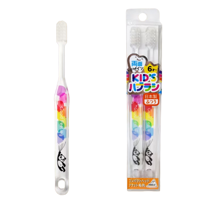 Bàn Chải Đánh Răng Cho Bé Từ 6 Tuổi RDK – 281P Màu Trắng Gấu Trúc Panda Design Kids (Set 2 Cây)