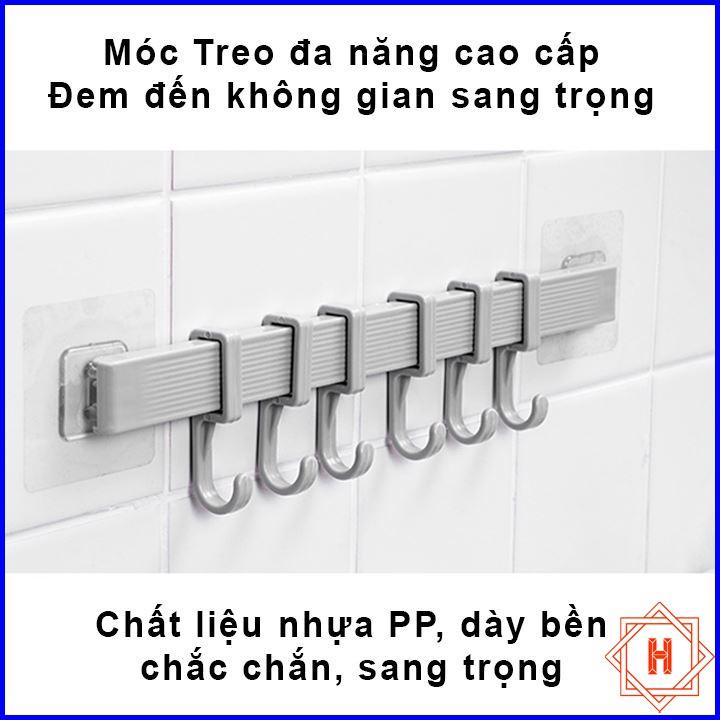 Thanh treo 6 móc dán tường di động không cần khoan đục { H }