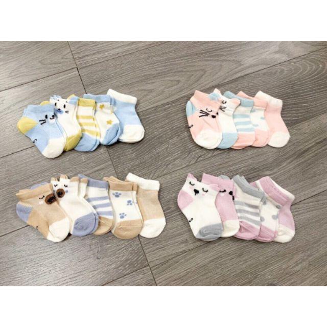 vỉ 5 đôi tất kid socks thông hơi cho bé