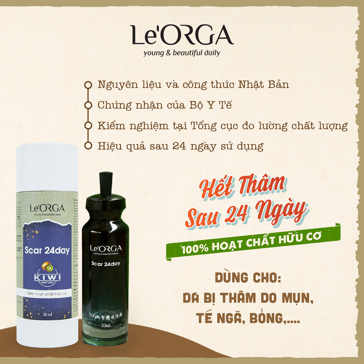 Serum Làm Mờ Thâm Sẹo và Sáng Da - LE’ORGA SCAR 24DAY 30 ml