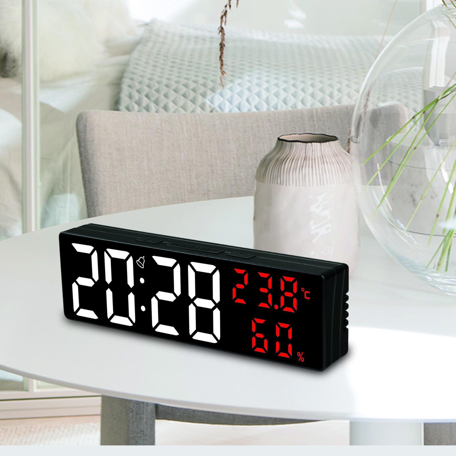 Large Number Digital Clock LED Display Snooze Function for Living Room