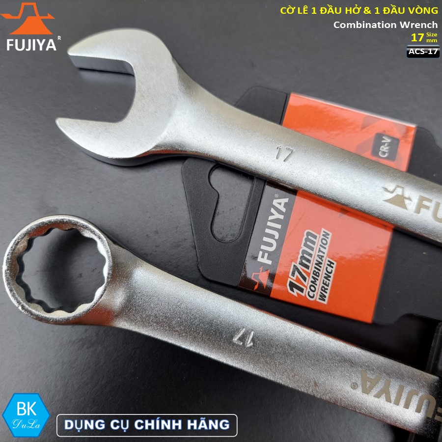 Cờ lê kết hợp 1 đầu hở- 1 đầu vòng 17mm FUJIYA ACS-17 Thép CR-V