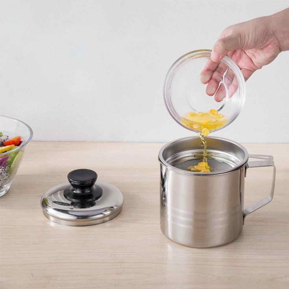 Ca Lọc Dầu Ăn Có Lưới Lọc Cặn Bằng INOX 304. Bình Đựng Dầu Chiên Lọc Cặn Dung Tích 1,2L.