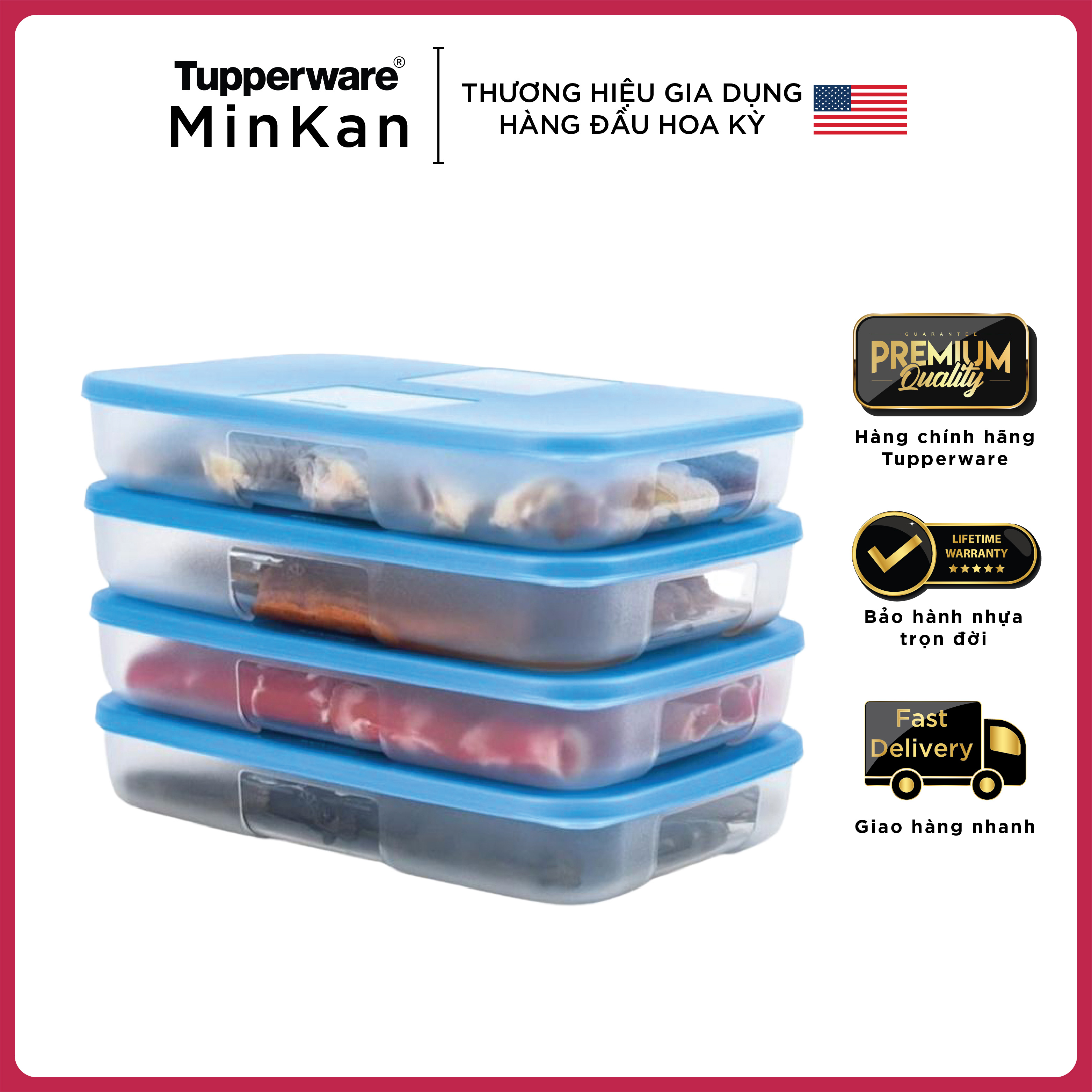 Bộ Hộp Trữ Đông Tupperware Happy Set 550ML (Set 4)