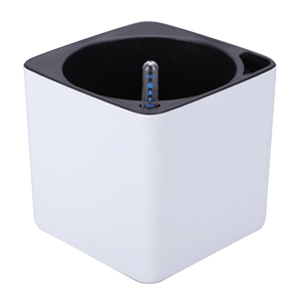 2Pcs Self Watering Pot Planter w/ Water Level Indicator White M