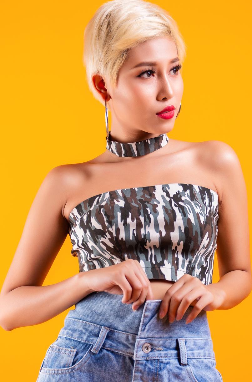 Áo Nữ Ống Lính Kèm Choker 110038