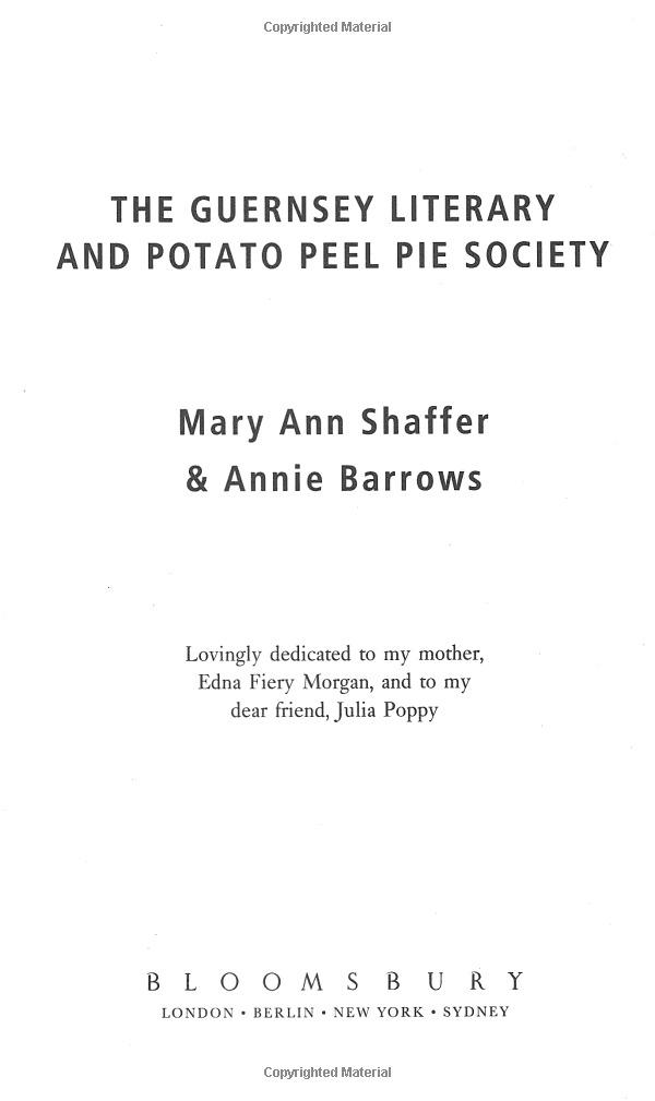 The Guernsey Literary And Potato Peel Pie Society