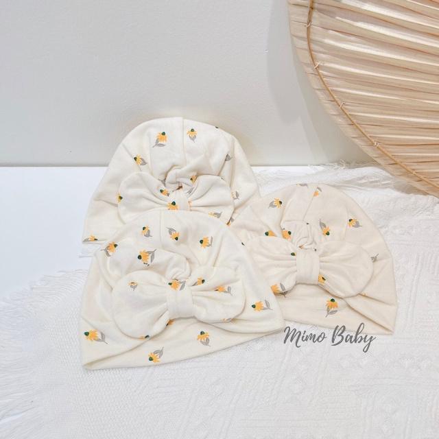 Mũ turban họa tiết hoa vàng dễ thương cho bé MTB90 Mimo Baby