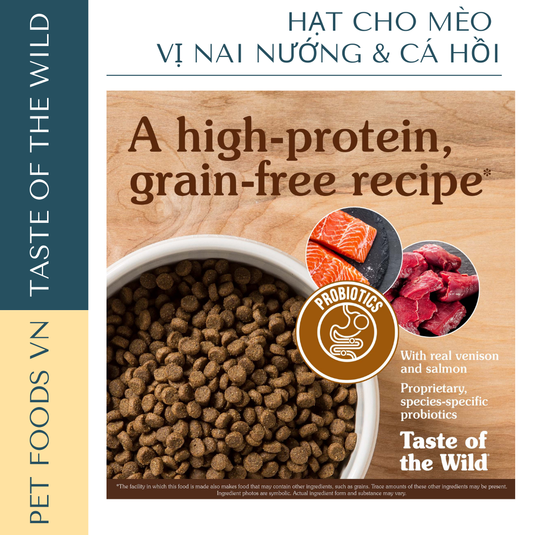 Hạt cho mèo TASTE OF THE WILD Rocky Mountain vị Nai Nướng &amp; Cá Hồi Xông Khói