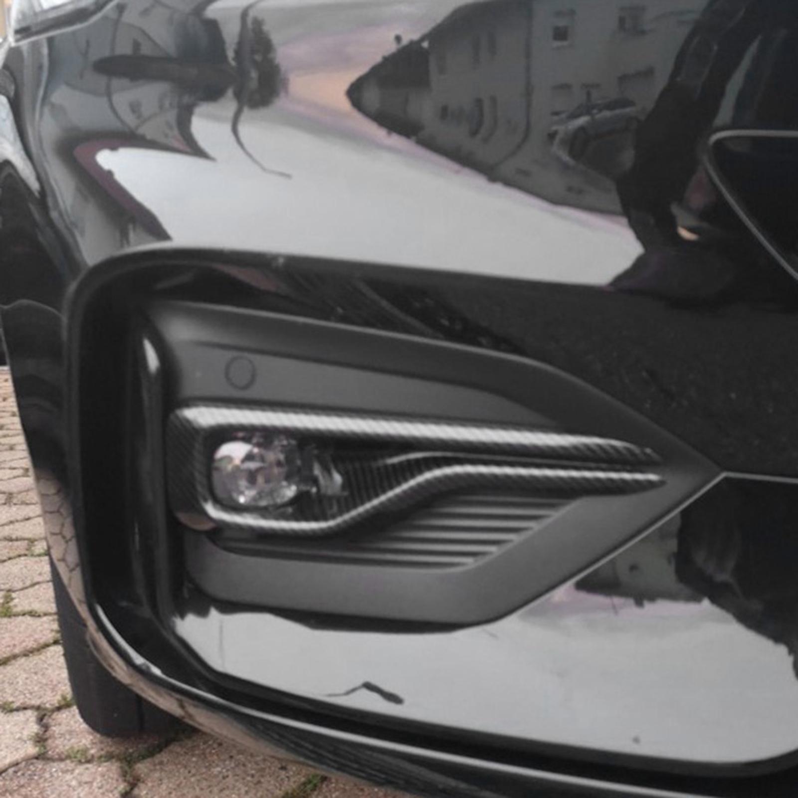 2Pcs ABS Plastic Front Foglight Fog Light Lamp Cover Frame Exterior Accessories for Ford Focus 2019 2020 ST-Line