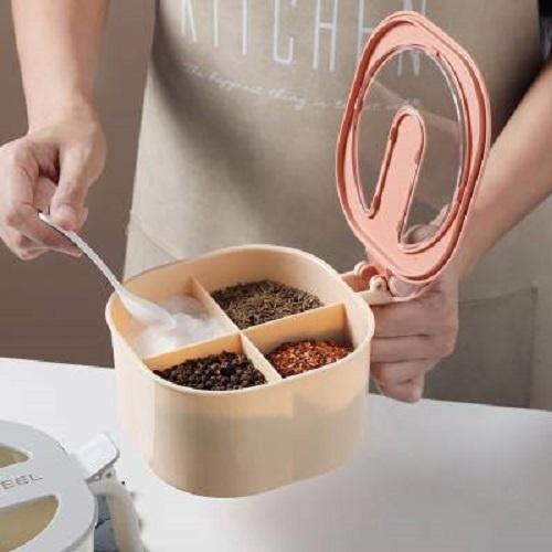 Hộp Đựng Gia Vị Chia 4 Ngăn Tiện Ích