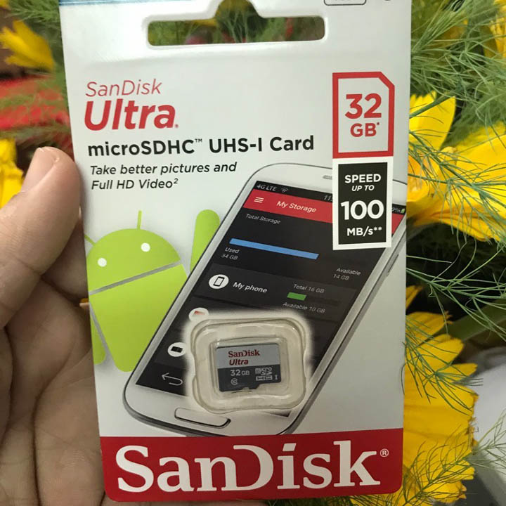 Thẻ nhớ SDHC Sandisk Ultra 32GB tốc độ 100MB/s UHS-I hàng chính hãng