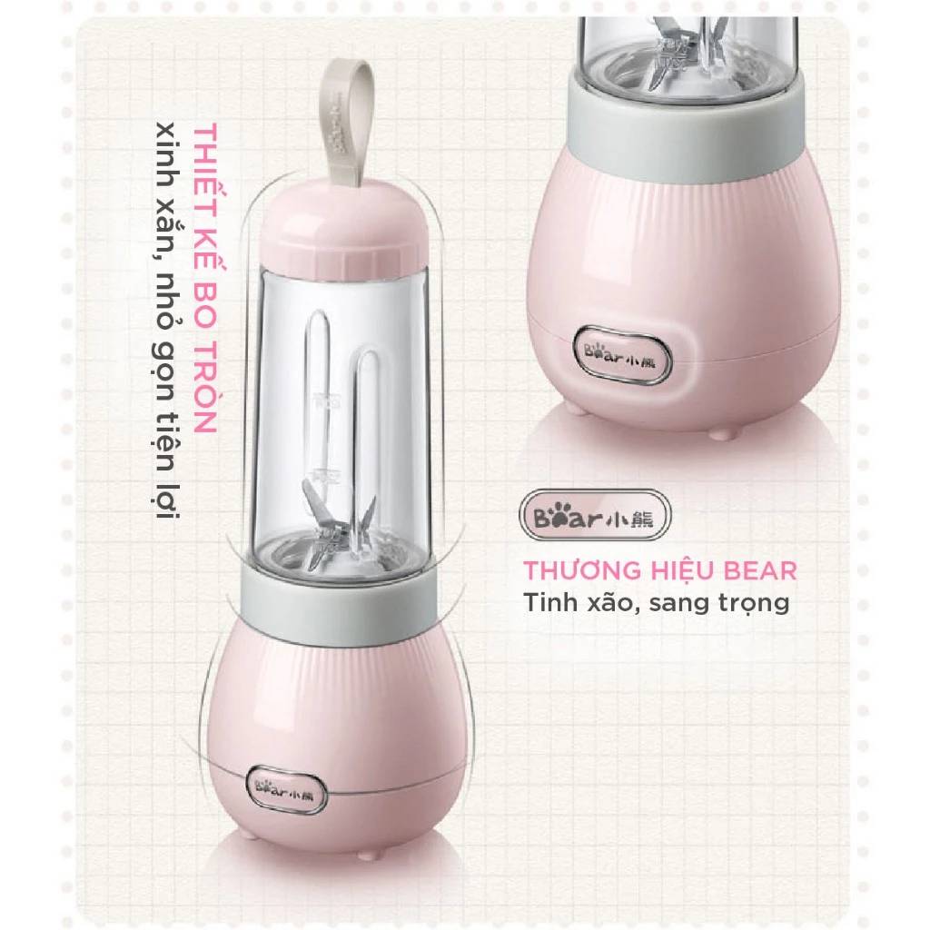Máy xay sinh tố Bear LLJ-C04W1 (BL-4H04M) 150W Hàng chính hãng Màu Be