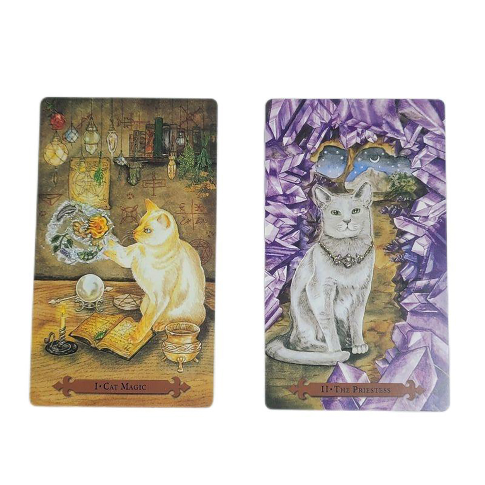[Size Gốc] Bộ Bài Mystical Cats Tarot 78 Lá Bài 7x12 Cm Tặng Đá Thanh Tẩy